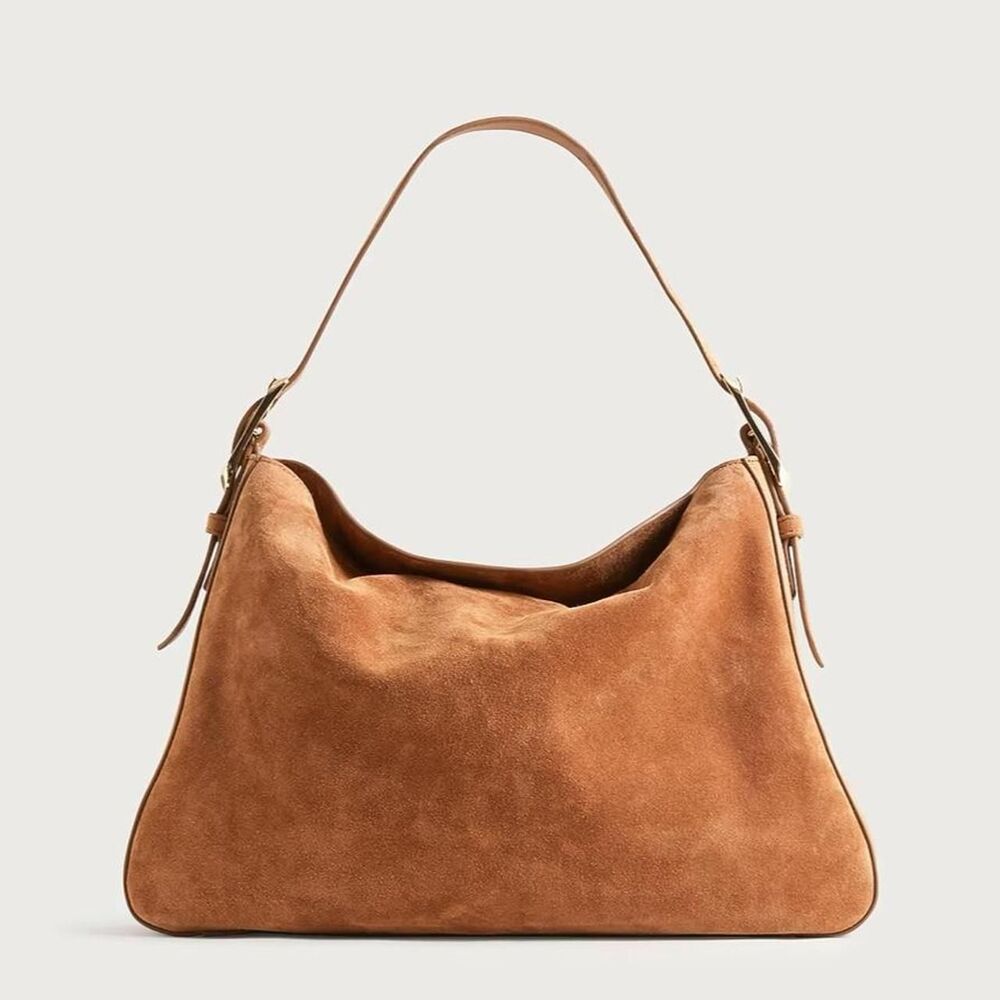 NWT J.Crew Berkeley Suede Shoulder Bag - Blonde Espresso